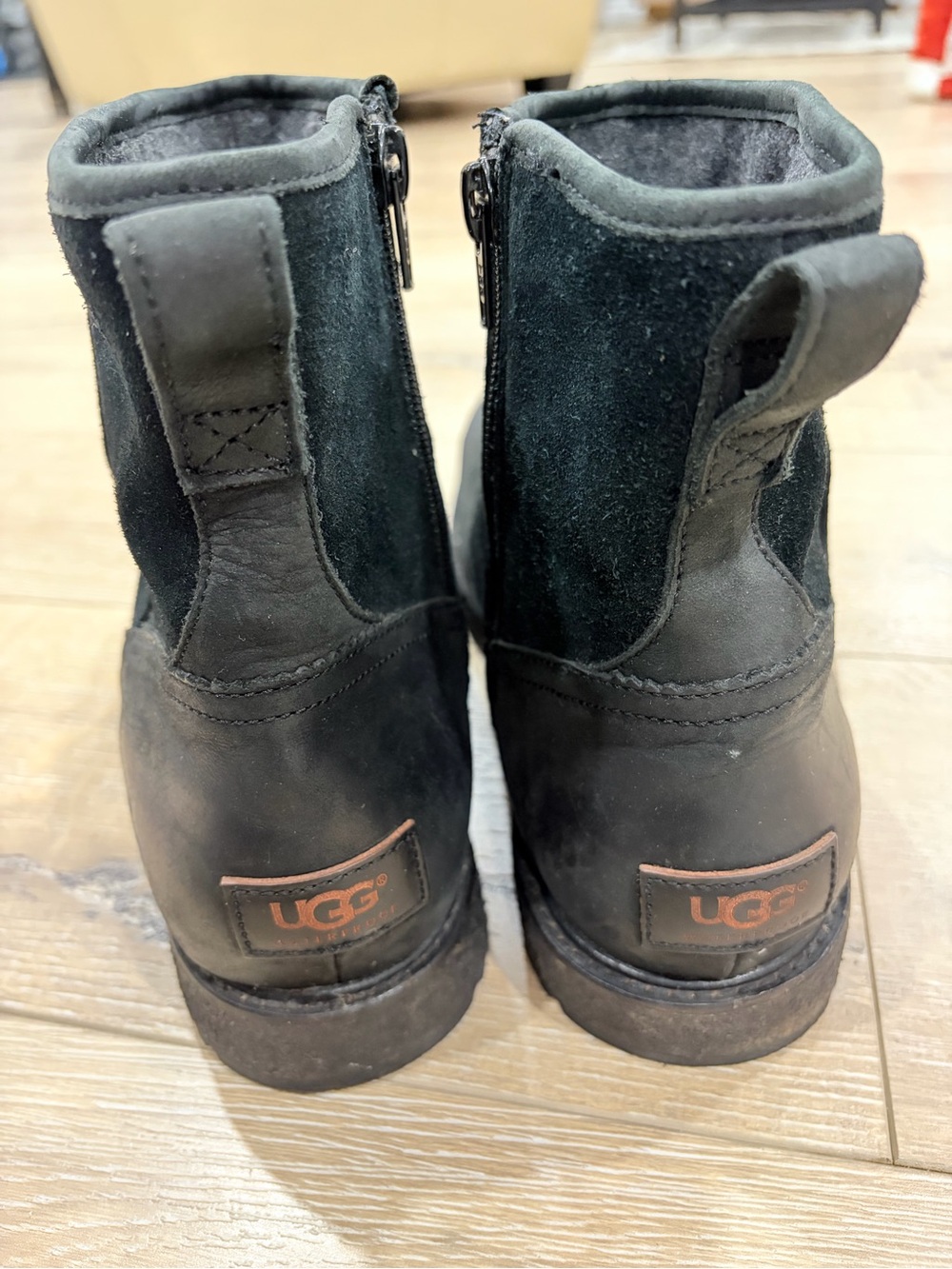 UGG Men’s Black Waterproof Winter Boots - Cozy Zip Design